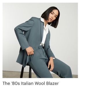 BNWOT EVERLANE 80’s Blazer Size 0 Dusty Blue